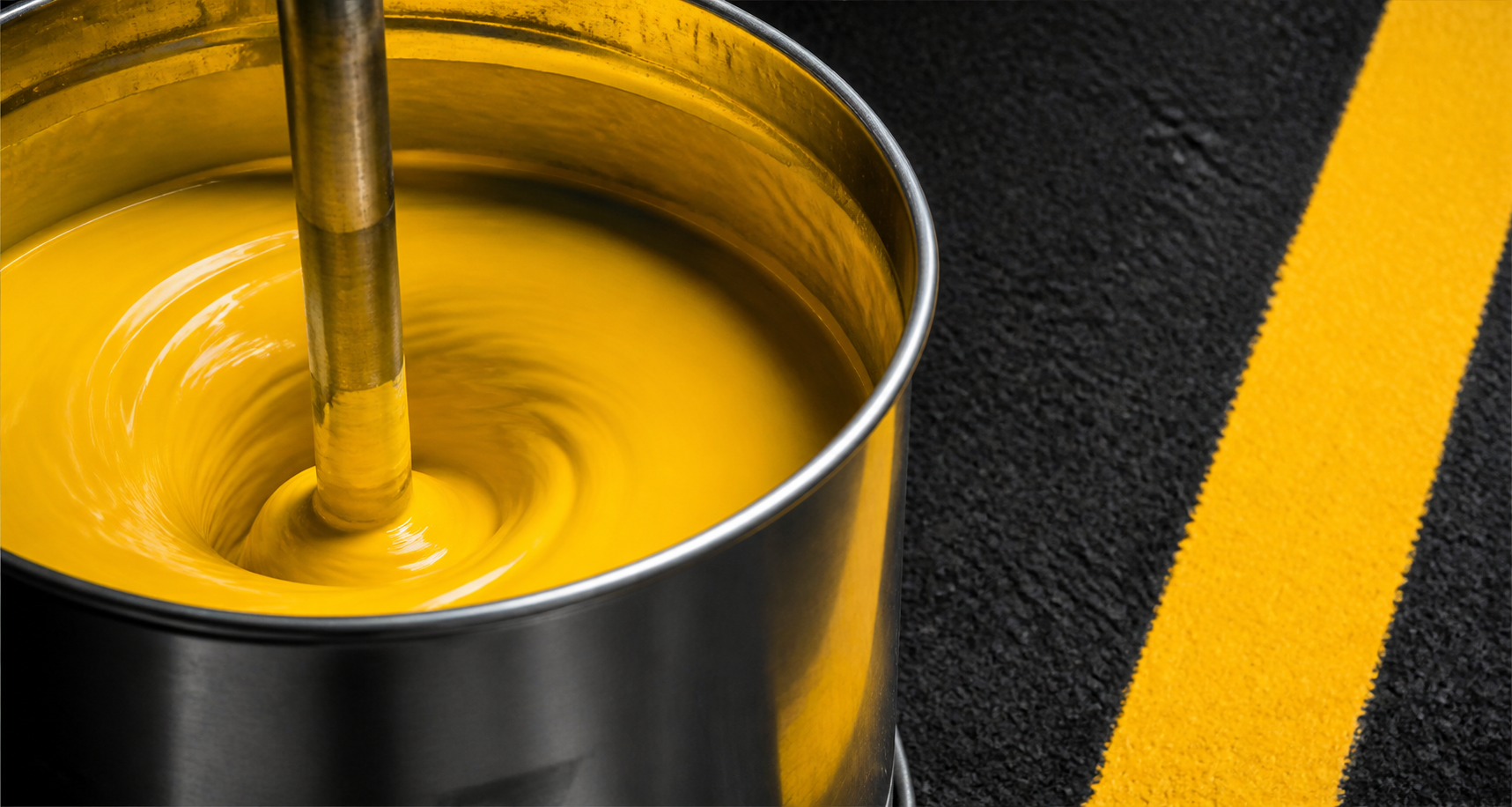 Yellow road marking paint mixing